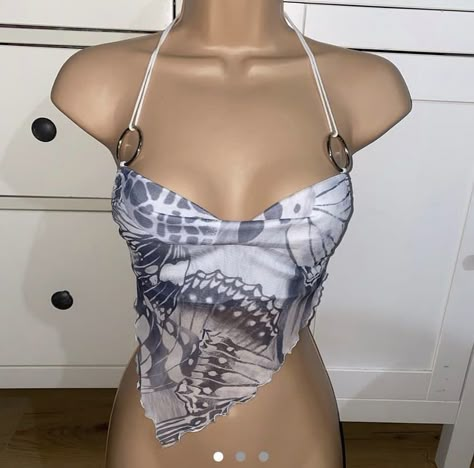 Mesh Halter Top, Bathing Suit Outfits, Zendaya Maree Stoermer Coleman, Make Your Own Clothes, Sleeveless Tops Summer, Butterfly Top, Y2k Top, Looks Black, 2000s Fashion