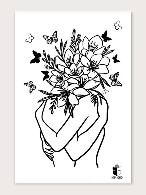 Planner Drawings, Book With Flowers, Graphic Tattoo, Female Body Art, Doodle Tattoo, Love Doodles, Wall Diy, Bird Tattoo, Head Tattoos