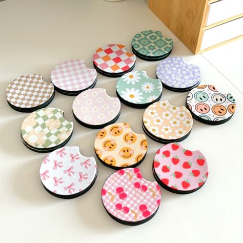 All the cute coasters designs #sublimation #coasters #cutegifts #cute #caraccessories #trendygirls #trending #diycrafts Sublimation Coasters, Cute Coasters, Tea Coaster, Coaster Design, Cricut Ideas, Cute Gifts, Coasters, Cricut, Quick Saves