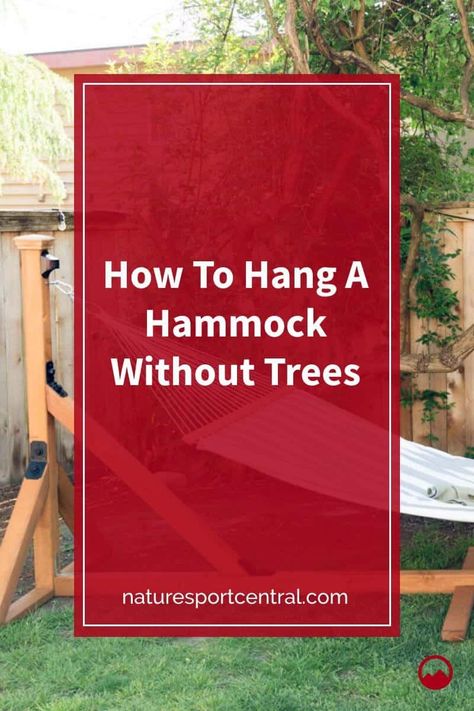 Hang Hammock Without Trees, How To Hang Hammock, Backyard Hammock Ideas No Tree, Hammock Without Trees, Hammock Ideas Backyard, Hammock Posts, Hang A Hammock, Hammock Stand Diy, Hiking Hammock