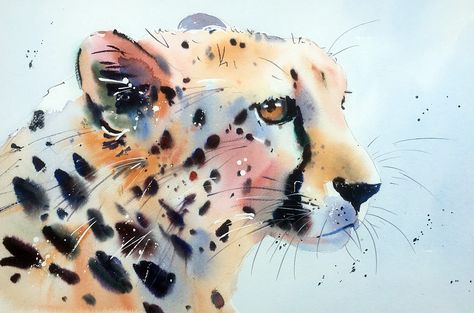 Cheetah Drawing, Paintings Beautiful, Leopard Watercolor, Soyut Sanat Tabloları, Watercolor Sketchbook, Pop Art Wallpaper, Cat Artwork, Animals Artwork, White Tiger