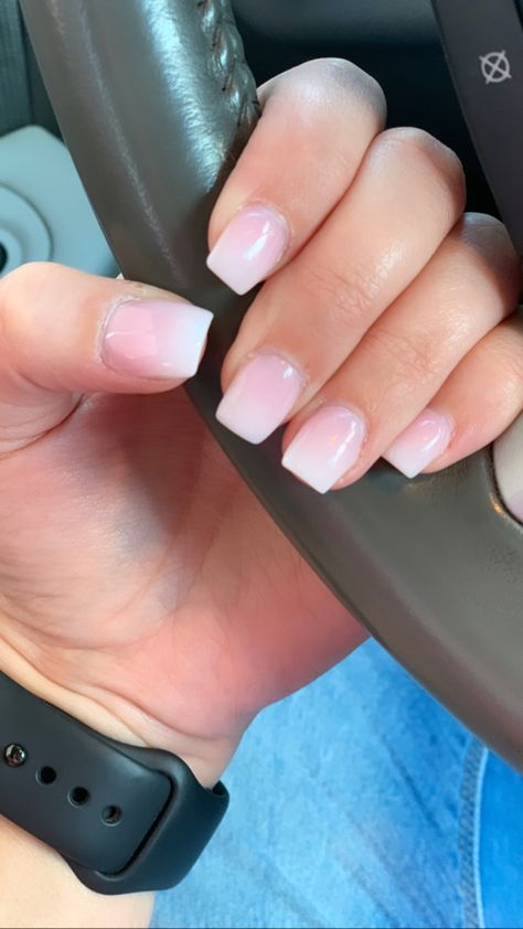 Square Gel Nails, Tapered Square Nails, Plain Nails, Square Nail, Pink Ombre Nails, Nails Today, Ombre Acrylic Nails, Basic Nails, French Acrylic Nails