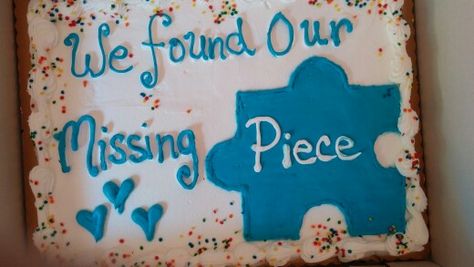 Cake for a adoption party Gotcha Day Party Adoption, Adoption Cake Ideas, Adoption Cake, Adoption Poems, Adoption Finalization, Puzzle Theme, Adoption Ideas, Adoption Baby Shower, China Adoption