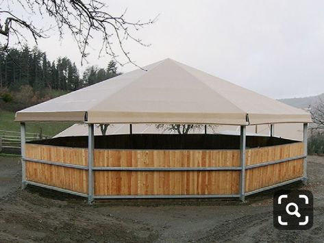 Round Pens For Horses, Covered Riding Arena, Horse Training Ground Work, Horse Pens, Pallet Barn, Horse Farm Ideas, Ranch Ideas, Horse Arena, Horse Barn Designs