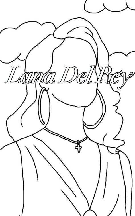 Lana Del Rey Sketch Easy, Lana Del Rey Coloring Pages, Lana Sketch, Lana Del Rey Doodle, Lana Del Rey Drawing, Angel Baby Art, Uk Girl, Lana Del Rey Art, Colorful Canvas Art