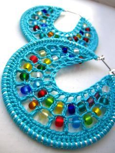 Crochet Jewlery, Crochet Jewelry Patterns, Crochet Earrings Pattern, Crochet Instructions, Earring Patterns, Bead Crochet, Crochet Accessories, Vintage Crochet, Crochet Jewelry