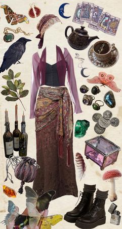 Witch's Familiar Outfit | ShopLook Crystal Witch Aesthetic Outfit, Lunar Witch Outfit, Nature Witch Outfit, 70s Witch Aesthetic, Soft Witch Aesthetic, Witchcore Aesthetic Outfits, Hippie Witch Outfits, Witchcore Outfit, Witch Core Outfits