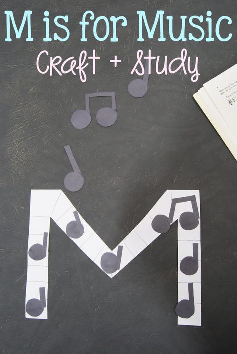 M is for Music Craft Activity P Is For Piano Craft, Music Crafts For Toddlers, Music Crafts Preschool, Toddler Music, School Planning, Music For Toddlers, Relaxed Homeschooling, Music Study, Letter Crafts