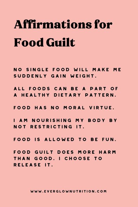 affirmations for food guilt Health At Any Size, How To Stop Feeling Guilty, Food Positivity Quotes, Quotes About Eating Recovery, Feeling Guilty After Eating, Neutral Affirmations, Eating Affirmations, Recovery Meals, Stop Feeling Guilty