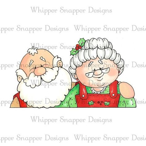 Mr And Mrs Claus Drawing, Mrs Claus Drawing, Christmas Stamps Rubber, Granny Christmas, Santa And Mrs Claus, Santa Claus Images, Christmas Topper, Christmas Rock, Holiday Painting