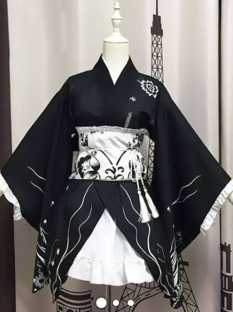 Sora Cosplay, Sora Kasugano, Yosuga No Sora, Cute Kimonos, Mode Kimono, Old Fashion Dresses, Black Kimono, Girl Halloween, Costumes Ideas