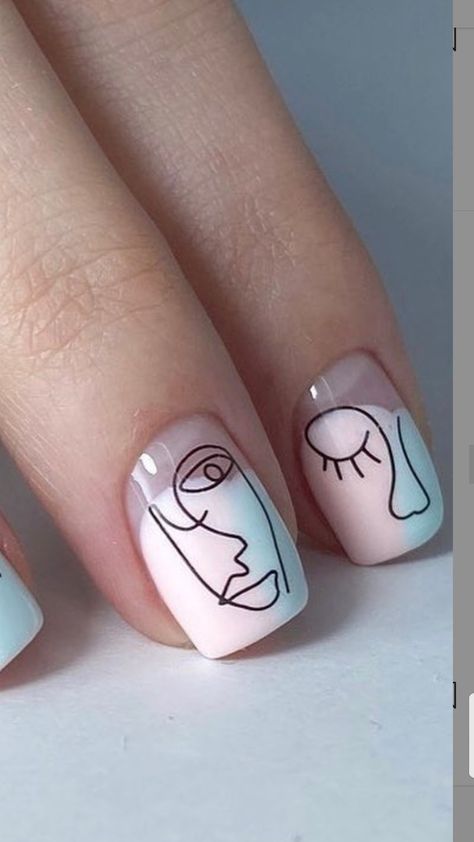 Outline Nails Design, Winter Nails Gel, Manicure Nail Designs, Gel Nail Art Designs, Nail Art Designs Videos, Short Acrylic Nails Designs, Neutral Nails, Classy Nails, Chic Nails