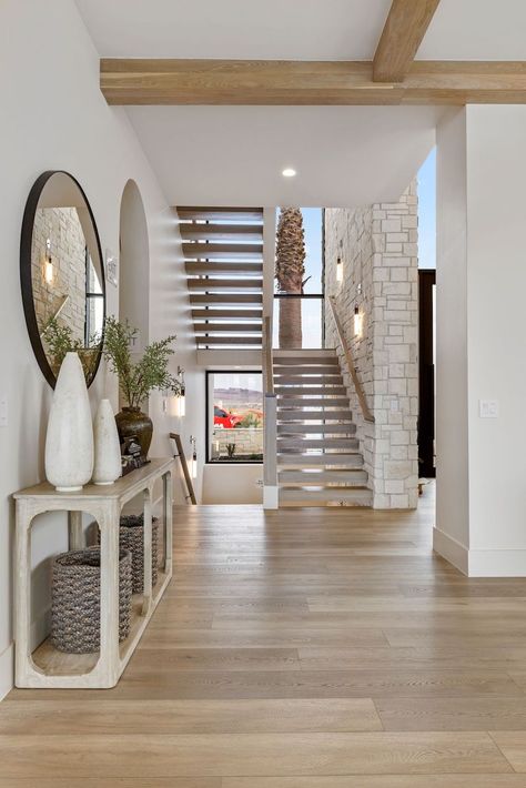 What Makes our Hewn Flooring a Smart Alternative to Natural Wood Floors? – Becki Owens Blog St George Parade Of Homes, Becki Owens Design, Dark Wood Floors Living Room, Entryway Design Ideas, Entryway Design, Alternative Flooring, Becki Owens, Natural Wood Flooring, Modern Entryway