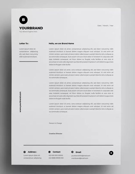 Letterhead Design Templates AI, EPS - A4 paper size - 300 DPI resolution. Download A4 Paper Design, Letterhead Design Branding, Letterhead Ideas, Modern Letterhead Design, Letterhead Designs, Letterhead Design Inspiration, Letter Head Design, Tshirt Design Ideas, Cover Letter Design