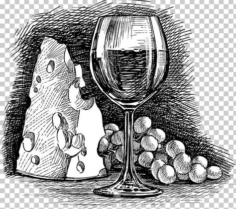 Cheese Drawing, Grape Wine, Still Life Drawing, Pencil Art Drawings, Hand Art, Chiaroscuro, Pen Art, Life Drawing, Pen Drawing