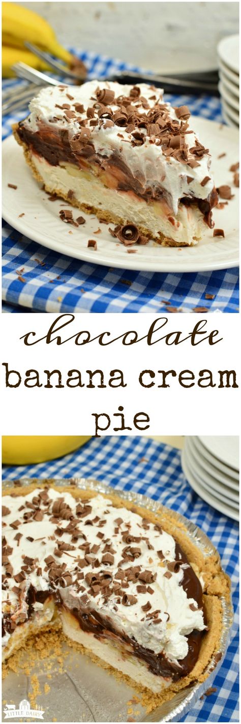 Chocolate Banana Coconut Cream Pie, Chocolate Banana Cream Cake, Chocolate Banana Pie Recipe, Banana Cream Pie With Chocolate, Banana Chocolate Dessert Recipes, Chocolate Banana Pudding Pie, Chocolate Banana Pudding Cake, Chocolate Banana Pudding Recipe, No Bake Banana Cream Pie 12 Tomatoes