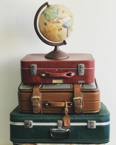 Hello world! 🌎 Let’s travel in time! ⏳ Three different sizes of vintage suitcases dating from 1960s to 1980s 🧳 #vintage Green Suitcase, Suitcase Decor, Suitcase Vintage, 1960s Wedding, Large Suitcase, Vintage Suitcases, Travel Suitcase, Vintage Suitcase, Vintage Luggage