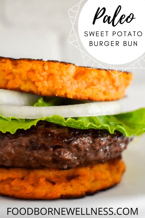 These grain-free alternatives to hamburger buns are a great way to make your meal more nutrient dense and filling. These are gluten free, paleo friendly and made from whole foods. Sweet Potato Burger Bun, Sweet Potato Buns 2 Ingredients, Paleo Hamburger Recipes, Paleo Mashed Sweet Potatoes, Paleo Buns, Paleo Sweet Potato Recipes, Sweet Potato Bun, Baked Veggies Recipes, Aip Lifestyle