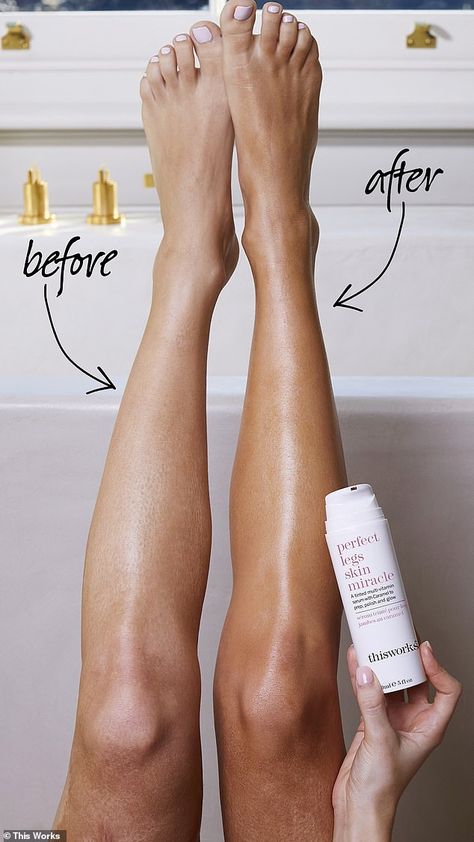 Summer glow in a bottle: The This Works Perfect Legs Skin Miracle is the number one body s... Smooth Legs, Perfect Legs, Body Serum, Fake Tan, Summer Glow, Best Amazon, Shiny Hair, Tan Lines, Tinted Moisturizer