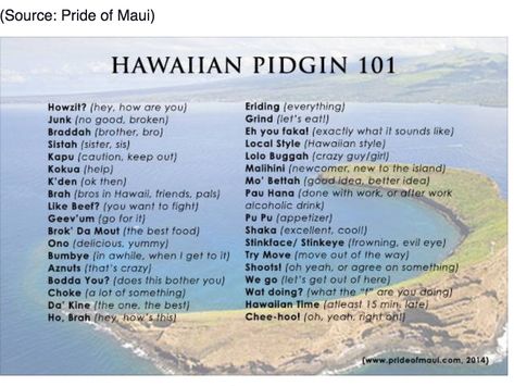 Pidgin 101 Hawaii Language, Hawaiian Sayings, Hawaiian Words And Meanings, Hawaiian Pidgin, Hawaiian Phrases, Hawaii 2023, Hawaiian Quotes, Hawaiian Words, Hawaiian Language