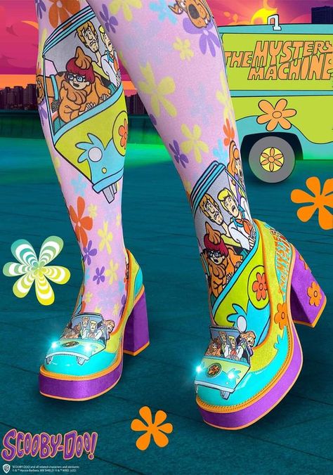 Scooby Doo Mystery Machine, The Mystery Machine, Cute Tights, Mystery Machine, Halloween Clothes, Scooby Doo Mystery, Funky Shoes, Irregular Choice, Retro Flowers