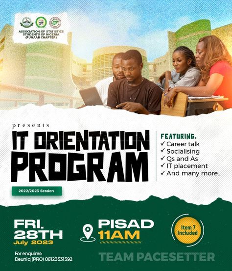 Orientation Programme Poster, Orientation Flyer Design, Lecture Poster Design, Program Flyer Design, Church Poster Ideas, Fundraising Poster, Freshers Week, School Flyer, Gfx Design