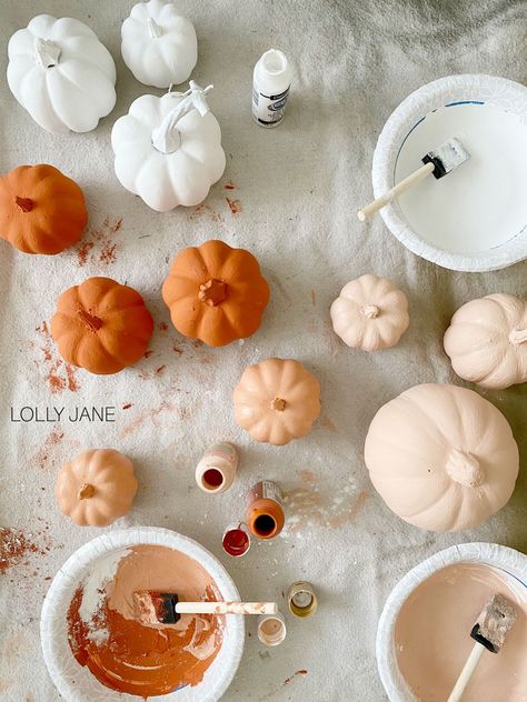 Mixing baking powder creates a nice matte finish with instant texture. You can paint real pumpkins, fake pumpkins or even wood pumpkins! Read on for the full how-to to make a set of your own DIY Baking Powder Painted Pumpkins! Paint With Baking Soda, Baking Soda And Paint, Pumpkin Powder, Pottery Barn Pumpkin, Real Pumpkins, Diy Pumpkins Crafts, Painting Hacks, Fake Pumpkins, Leftover Paint