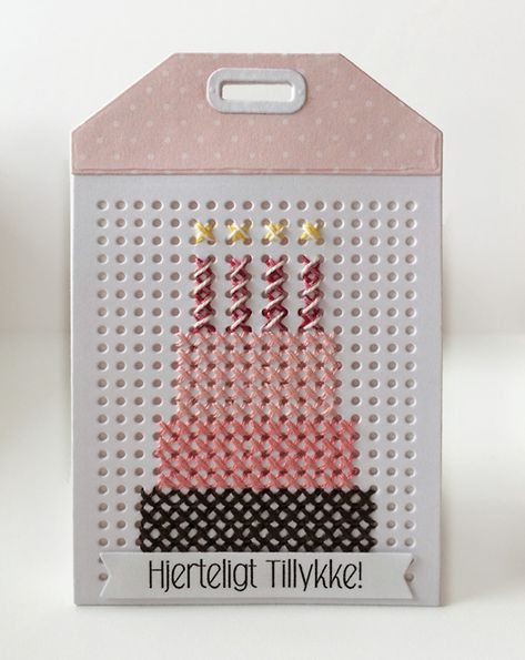 Cross Stitch Birthday Cake, Mft Cross Stitch Tag, Cake Pattern, Stitch Cards, Cross Stitch Beginner, Cake Candles, Tiny Cross Stitch, Embroidery Cards, Stitching Cards