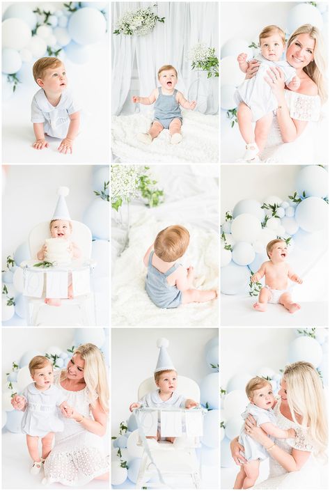 Baby Boy Smash Cake Pictures, First Birthday Shoot Boy, 1st Baby Boy Birthday Ideas, Baby Boy First Birthday Pictures, Boys First Birthday Photoshoot, First Birthday Photoshoot Boy, First Birthday Pictures For Boys, Baby Boy First Birthday Photo Shoot, Blue And White First Birthday