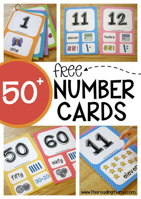 50+ Free Number Cards for 1-100 ~ with 3 levels of learning! | This Reading Mama Math Mats, Number Formation, Prek Math, Teaching Numbers, Counting Cards, Numbers Preschool, Math Numbers, Number Sense, Learning Numbers