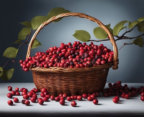 Ripe appetizing dogwood berries in an overflowing basket, AI royalty free stock image Dogwood Berries, Berry Basket, Berry Baskets, Organic Nature, Stock Images Free, Business Cards, Stock Illustration, Berry, Royalty