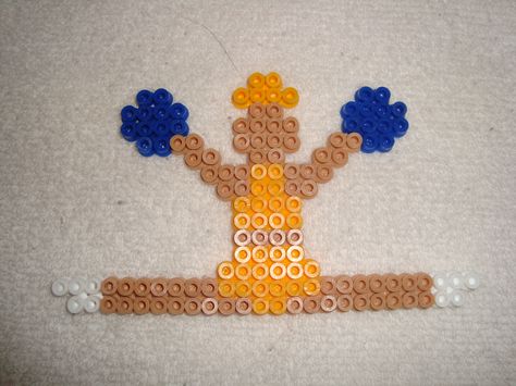 Scouts Cheerleader Cheer Perler Beads, Hammer Beads, Melt Beads Patterns, Pearl Beads Pattern, Easy Perler Beads Ideas, Beads Patterns, Tiny Cross Stitch, Fuse Bead Patterns, Melty Beads