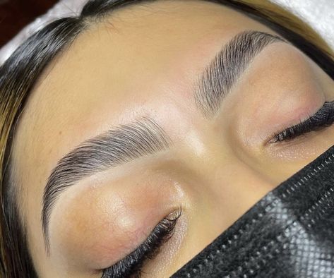 Laminated Eyebrows Before And After, Eyebrow Waxing Shape, Eyebrow Blading, Laminated Eyebrows, Brows Lamination, Thick Eyebrow Shapes, Eyebrow Shaping Waxing, Mircoblading Eyebrows, Brow Tech