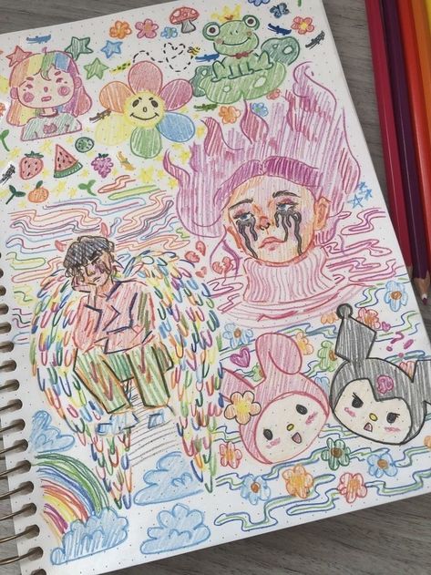 Rainbow Sketch, ポップアート ポスター, Arte Indie, Indie Drawings, Indie Art, Kunst Inspiration, Sketchbook Art Journal, Art Diary, Arte Inspo