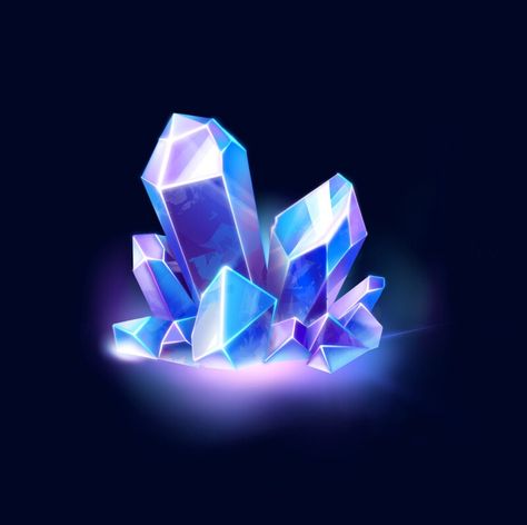 Glowing Crystal Art, Gem Illustration, Crystal Icon, Crystals Art, Gem Cartoon, Gem Logo, Crystal Illustration, Game Gem, Idle Game