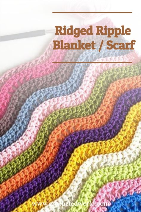 crochet blanket for beginners. ridget ripple blanket is crochet pattern for beginners and available for free Free Crochet Tutorials, Crochet Ripple Afghan Pattern, Ripple Afghan Pattern, Crochet Ripple Pattern, Crochet Ripple Blanket, Ripple Blanket, Crochet Hat For Beginners, Easy Crochet Baby Blanket, Beginner Crochet Tutorial