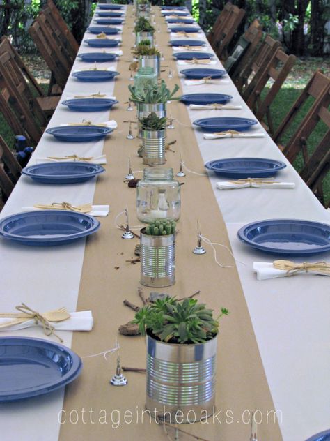 Diy Party Table Decorations, Party Tablescapes, Table Set Up, Party Table Decorations, Backyard Party, Home Improvement Store, Deco Table, Party Table, Place Settings