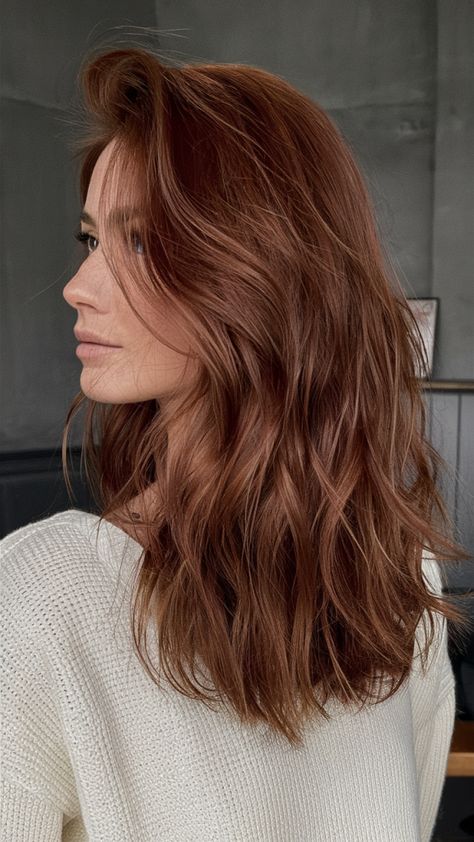 28 Stunning Winter Brown Hair Color Ideas 2024: Balayage, Brunettes & Highlights Winter Hair Color For Pale Skin, Brown Hair Red Tint, Hair Color Pale Skin, Winter Brown Hair Color, Winter Brown Hair, Brown Hair Pale Skin, Reddish Brown Hair Color, Pale Skin Hair Color, Hair Pale Skin