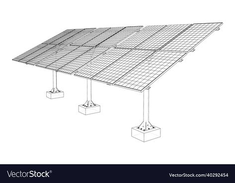 Solar Panel Drawing, Solar Panel Roof Design, Axonometric Drawing, Thermal Design, Solar Panels Roof, Photovoltaic Panels, Wire Frame, Roof Design, Solar Panel