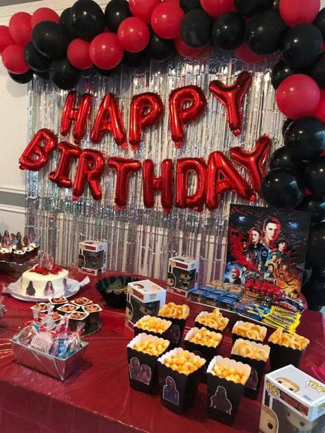 Deadpool Party, Deadpool Birthday, Happy Birthday Mike, Twilight Party, Halloween Decoration Ideas, Cheap Halloween Decorations, Horror Party, Car Birthday Theme, 21st Party