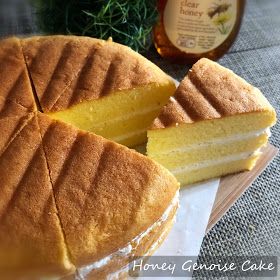 My Mind Patch: Honey Genoise Cake Honey Sponge Cake Recipe, Honey Sponge Cake, Butter Sponge Cake, Basic Sponge Cake Recipe, Mama Cake, Genoise Cake, Poke Cake Lemon, Resep Cake, Vanilla Sponge Cake