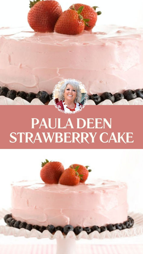 Paula Deen Strawberry Cake Paula Deen Strawberry Cake, Easy Strawberry Cake Recipe, Strawberries And Cream Cheese, Easy Strawberry Cake, Strawberry Cake Recipe, Strawberry Cake Easy, Paula Deen Recipes, Food Network Star, Strawberry Cake Recipes