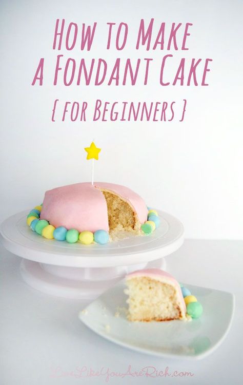 I’ve never used fondant until last week. And to be honest I have always been a little scared to try it. But I decided to give it a whirl. It wasn’t nearly as hard as I thought it would be. And although it didn’t turn out perfect, now having worked with fondant I am less nervous—maybe even a little excited—to use it again.  Here’s how I made it… #LiveLikeYouAreRich Working With Fondant For Beginners, How To Work With Fondant, How To Use Fondant For Beginners, Piniata Cake, Cake Recipe For Beginners, Easy Fondant, Cake Recipes For Beginners, Recipe For Beginners, Cakes To Make