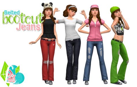 Sims 4 Custom Content Finds - simlaughlove:   Belted Bootcut Jeans - The bootcut... Sims 4 Decades Challenge, Applique Jeans, Maxi Pants, Sims 4 Cc Shoes, Low Waisted Jeans, Sims 4 Mm, Low Waist Jeans, Sims 4 Cc Packs, Sims 4 Update