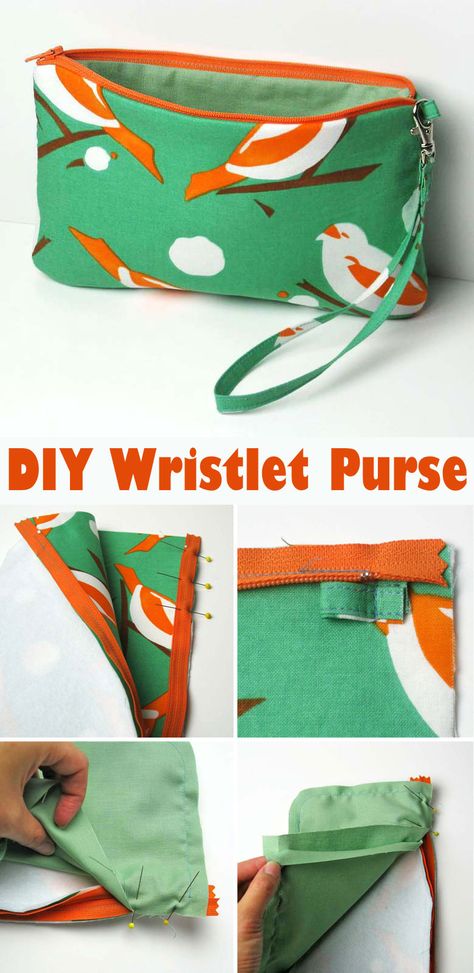 Following are detailed step by step instructions on how to sew a wristlet.  With Christmas being just around the corner, I thought you would like to make your own unique and affordable gifts.  Who would not like a wristlet as beautiful as this one. Wristlet Bag Pattern Free, Easy Sew Clutch Purse, Free Clutch Sewing Pattern, Wristlet Bag Pattern, Puff Quilt Tutorial, Clutch Sewing, Box Bag Tutorial, Coin Purse Tutorial, Puff Quilt