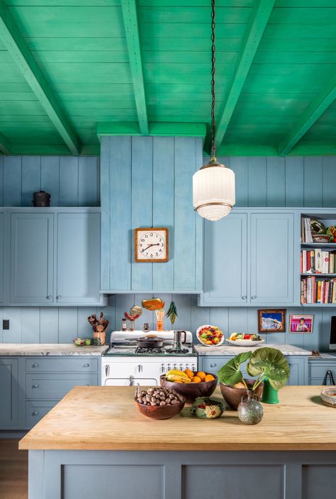 In Creole cottage, history and color merge into a cheerful family home | | nola.com New Orleans Music, Creole Cottage, Greek Revival Home, Four Rooms, Custom Shelving, Glass French Doors, Side Porch, Cottage Interior, Garden District