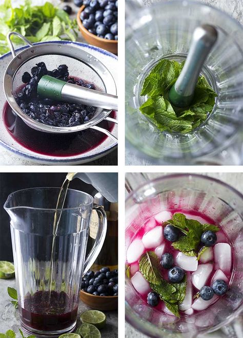 My blueberry mojito pitcher is a fun and easy summer cocktail full of fresh blueberries, mint, lime juice, rum, and simple syrup. Great for a party or a crowd. | justalittlebitofbacon.com #drinkrecipes #cocktails #mojitos #blueberries Blueberry Mint Mojito, Blueberry Mojito Recipe Pitcher, Blueberry Mojito Pitcher, Mojito Popsicle, Blueberry Mojitos, Boozy Cocktails, Mojito Pitcher, Blueberry Mojito Recipe, Blueberry Quick Bread