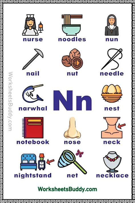 N Word Family Worksheets Pdf | Letter N Phonics Worksheets & Printables Letter W Activities, Letter N Worksheet, Word Family List, Alphabet N, Counting Worksheets For Kindergarten, School Works, J Words, 3 Letter Words, The Letter N