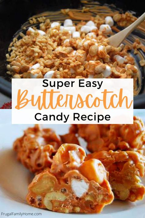 Xmas Baking Recipes, Homemade Sweet Treats, Crockpot Candy Recipes, Butterscotch Recipes, Christmas Candy Easy, Hard Candy Recipes, Butterscotch Candy, Crockpot Candy, Easy Candy Recipes