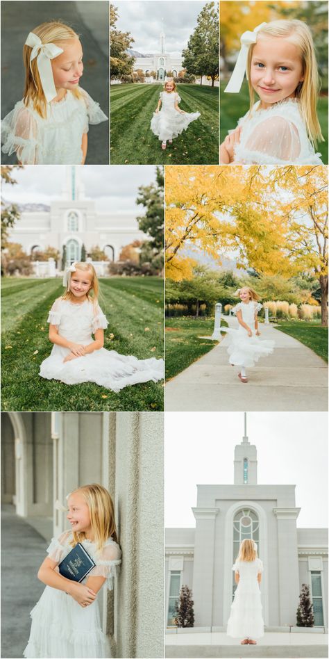 Lds Baptism Table Display, First Communion Mom Outfit, Baptism Pictures Lds, Lds Baptism Photoshoot, Baptism Photoshoot Ideas, Lds Baptism Decorations, Baptism Picture Ideas, Lds Baptism Ideas, Lds Baptism Pictures